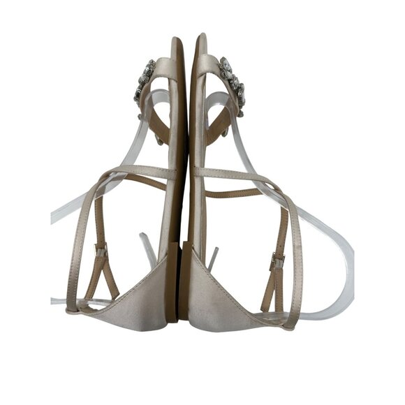 Jewel Badgley Mischka Tessy Womens Satin Strappy Sandals Embellished Size 7 - Picture 9 of 13
